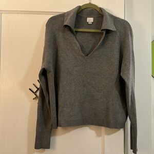 A New Day Collared Gray Sweater - Size L